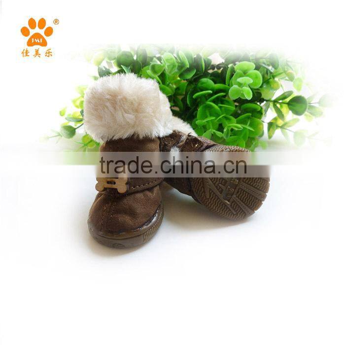 JML 2014 Hot selling custom PU leather boot pink/brown neoprene winter pet shoes