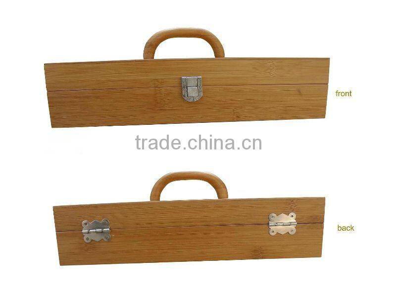 Bamboo rectangular storage box with handle