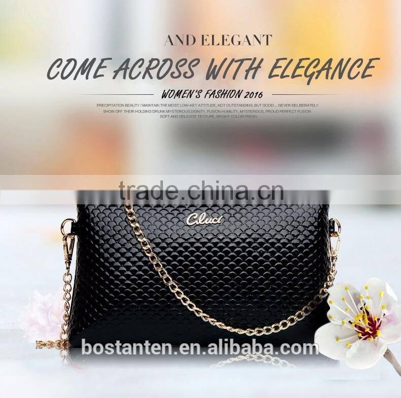 fashion women leather beach bag chain sling shoulder bag