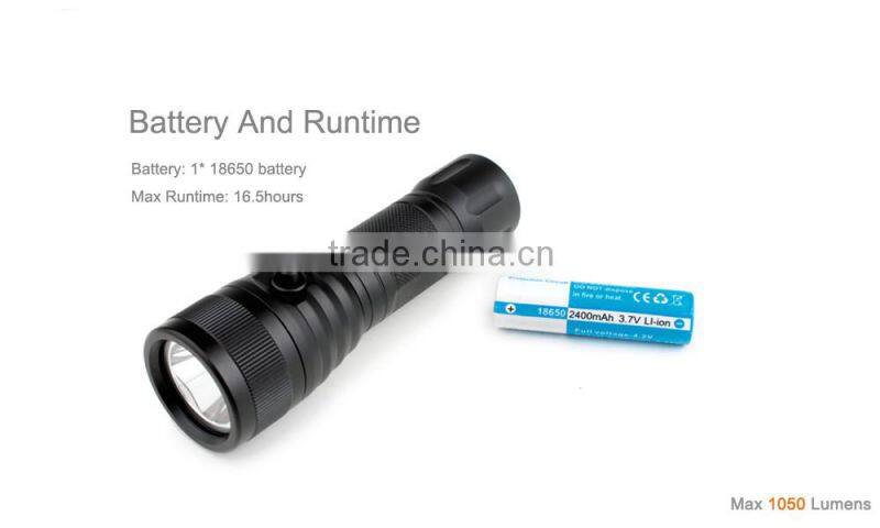 High end ip 68 good looking diving led flashlight for professional divers