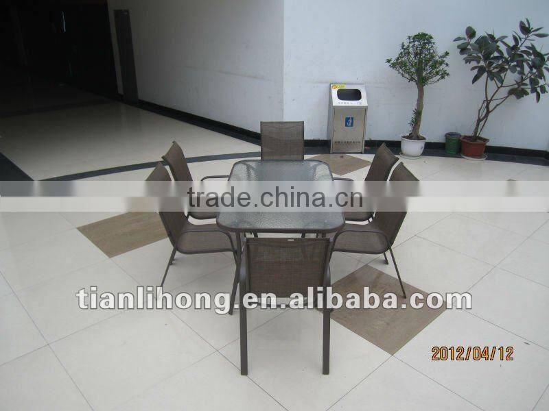 Rectangular Tempered Glass Garden Table