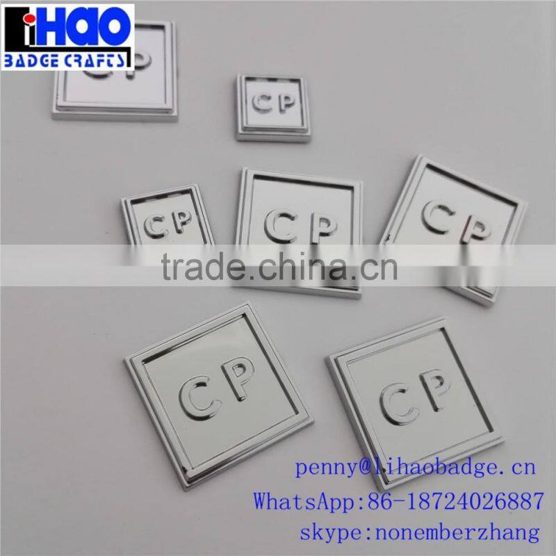 metal stickers ABS adhesive chrome plating black packing box plastic labels