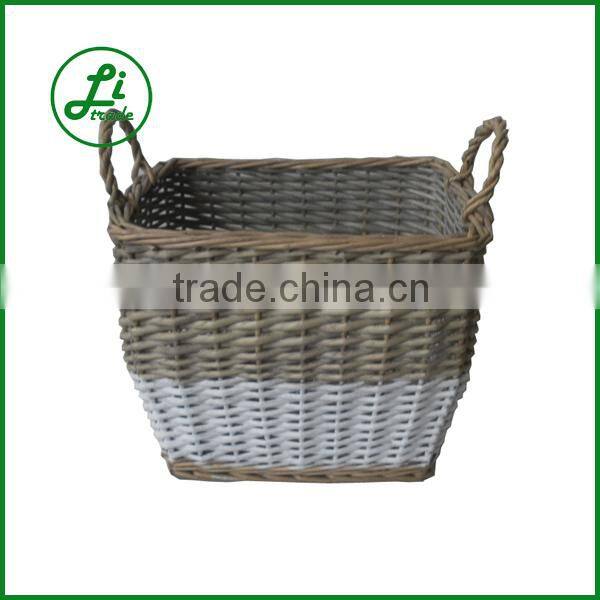 rustic willow woven planter basket