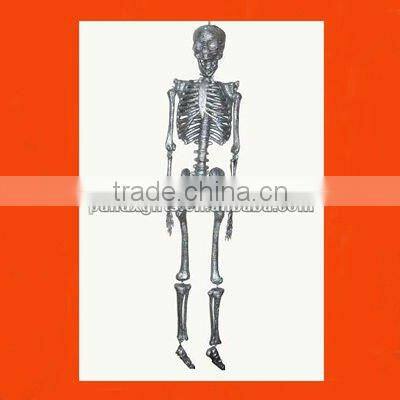 63" BLACK GLITTERED POLYFOAM HANGING SKELETON
