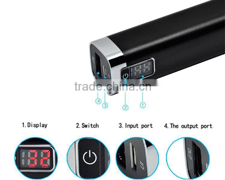 hot selling mini blue & pink lipstick power bank 2600mah with LCD screen