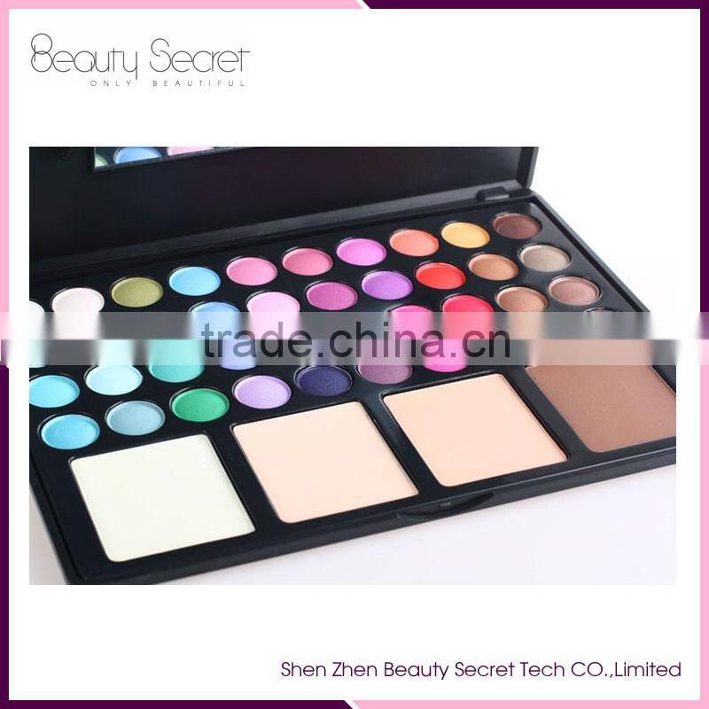 Mineral material 44 color pressed glitter eyeshadow makeup palette can oem