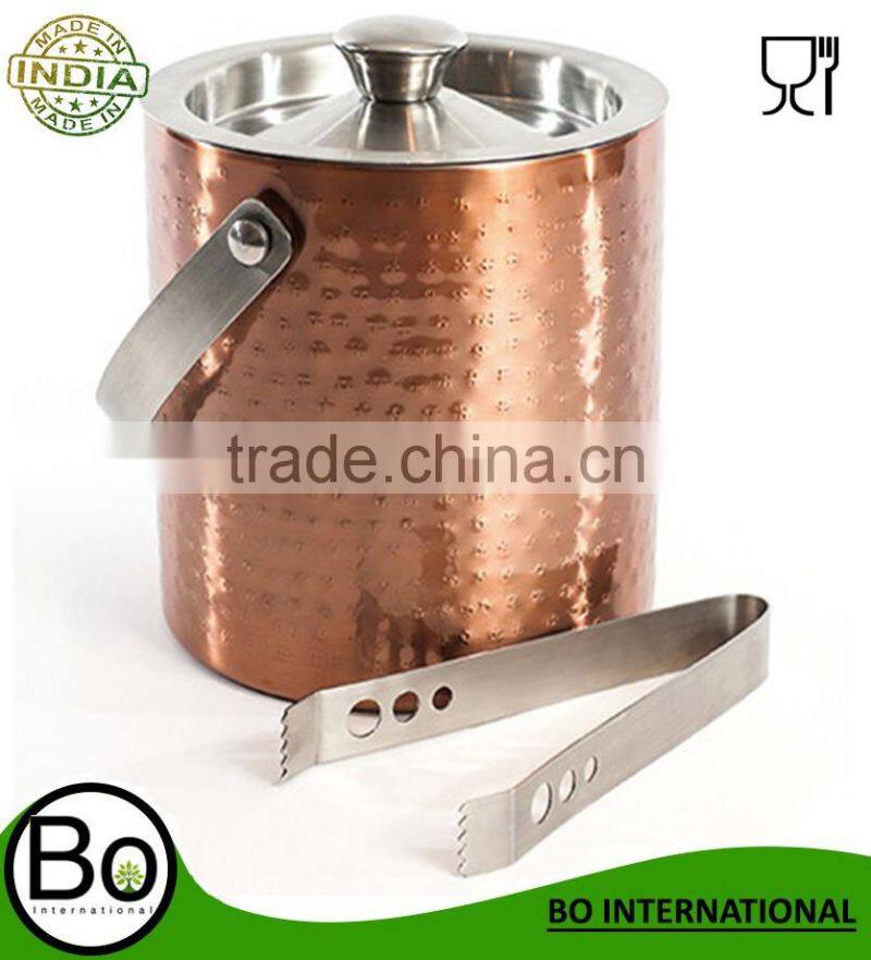 Copper-plated Ice Bucket with Lid