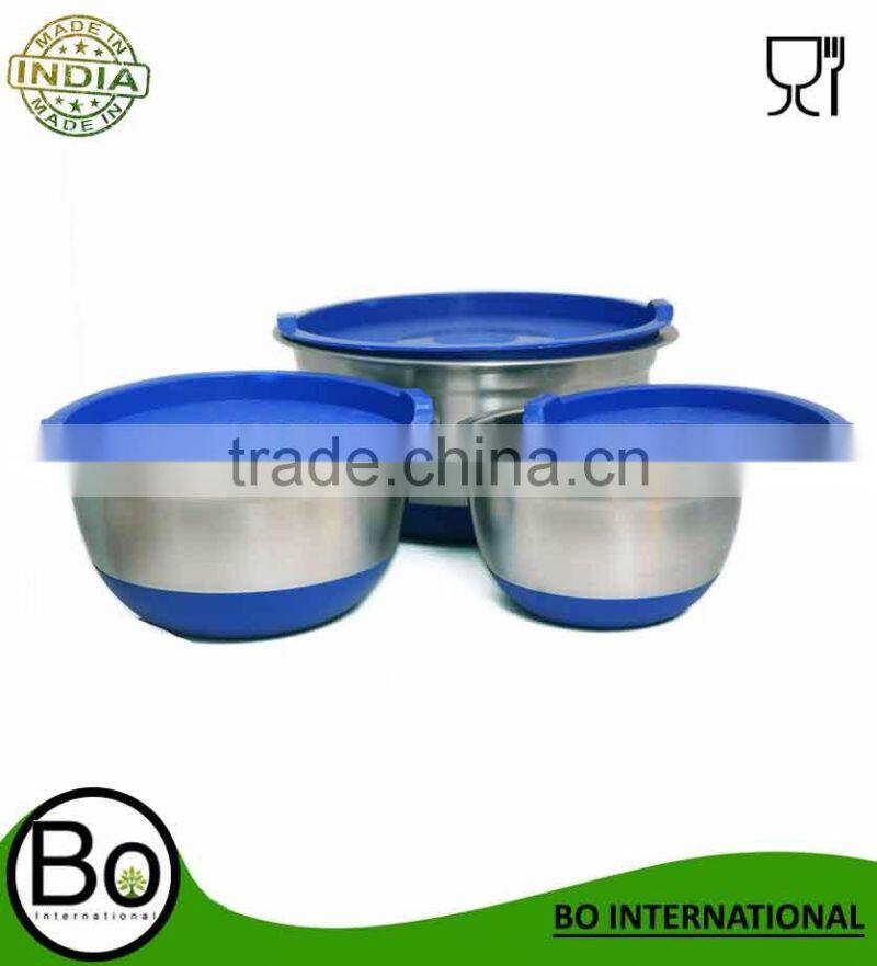 modern metal colored stainless steel unique deep fruit mixing bowl