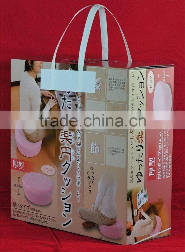 Flat twisted handle stick on paper carton box can weight 20kg