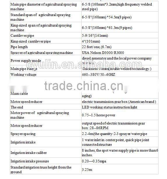 2017 yulin four whlee linear move rotating pivot irrigation machine with diesel and pump