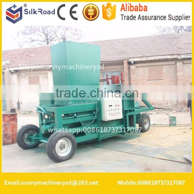 Hydraulic horizontal automatic wood chips sawdust baling and bagging machines