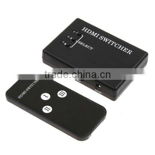 3 Port Mini HDMI Switch Switcher Splitter 1080p Box for HDTV PS3 DVD with Remote