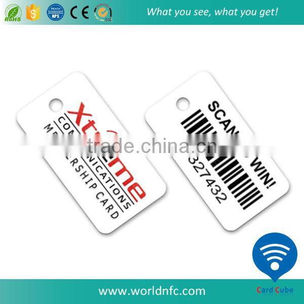 CR80 3 In 1 Barcode Plastic RFID NFC Key Tag Card