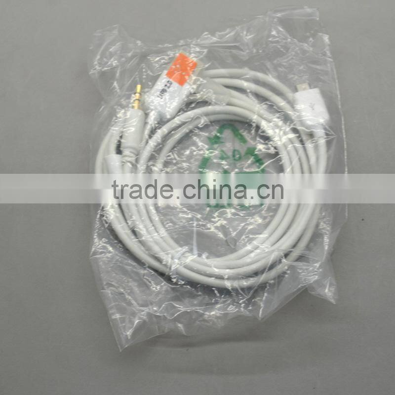 New 3.5mm digital audio cables micro usb adapter charger for samsung s3 s4 aux car audio line