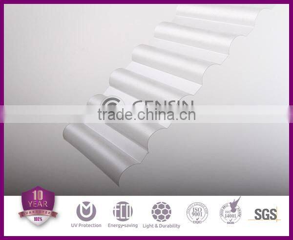 0.8mm Thickness Frosted Polycarbonate Corrugated Roofing Panel Polycarbonate Wave Sheet PC Skylight Sheet UV Coating 1032mm