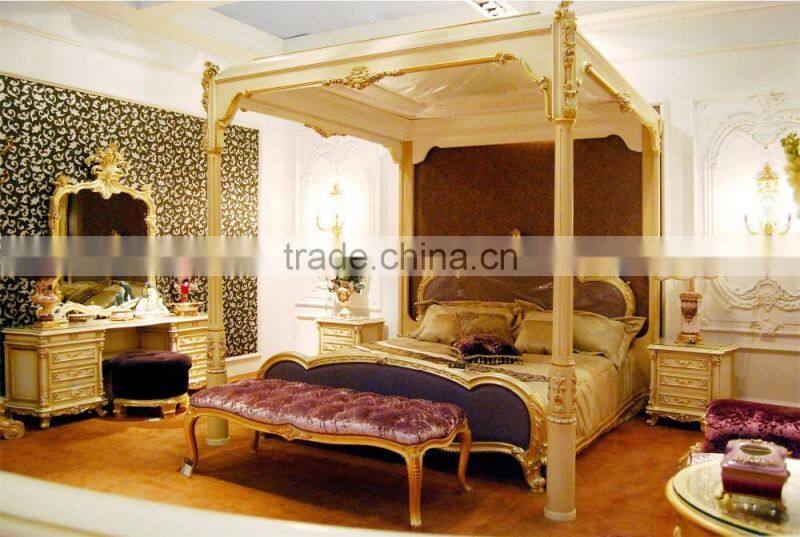 Luxury French Rococo Style Purple Fabric Armchair With Coffee Table/ Antique Living Room Gold Leaf Wood Carved Side Chair