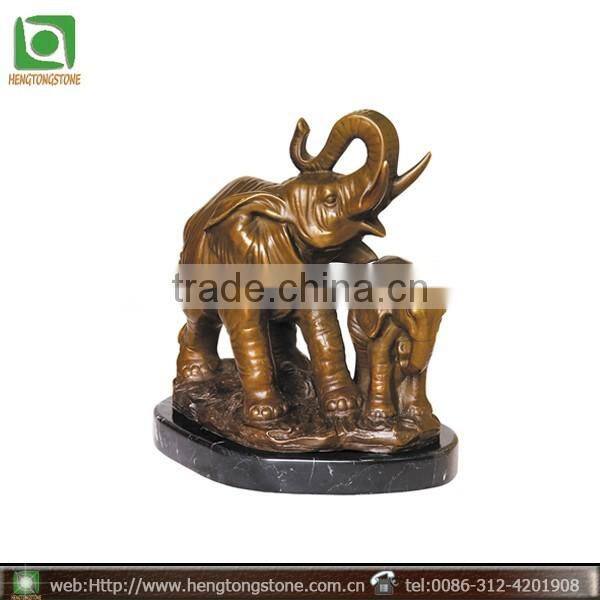 Bronze Mom And Children Elephant Statue