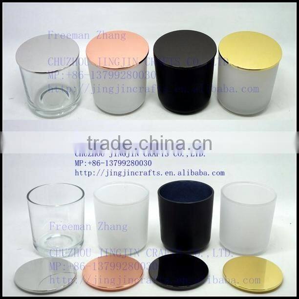 15 oz glass candle container with marble lid