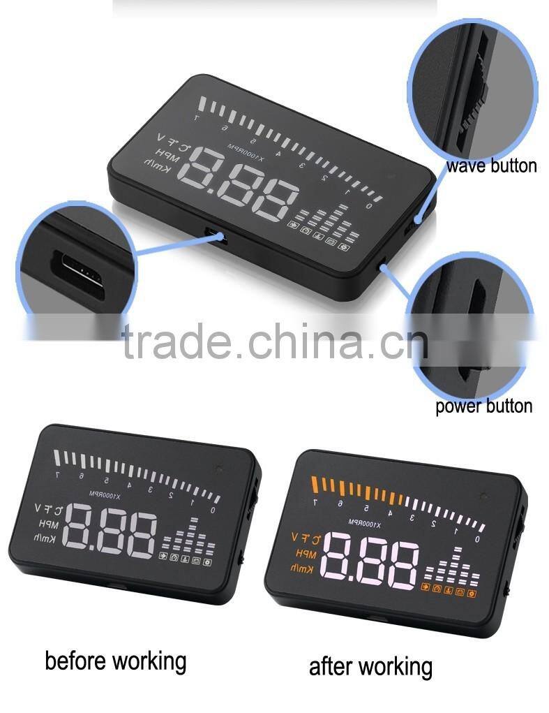 X5 hud 3" Screen Hud Head Up Car HUD Display black
