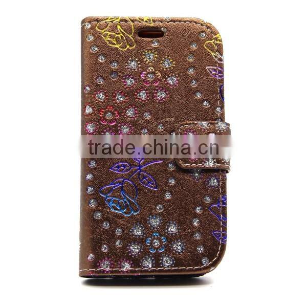 Peacock pattern PU leather case cheap phone case flip leather holster for Wiko Goa