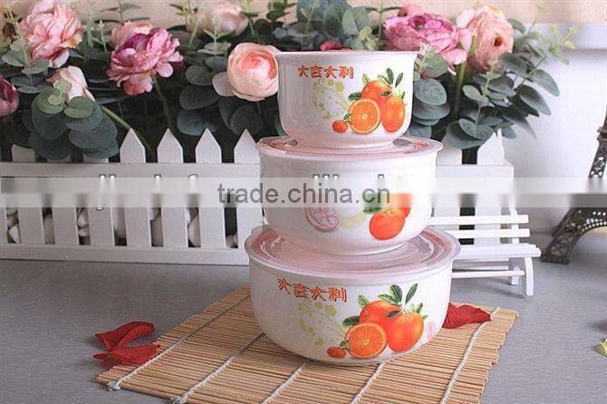 porcelain fresh bowl with plastic lid,fruit