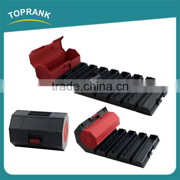New design household multifunction compartment folding rolling plastic tool storage box