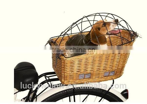 Wicker cruiser pet bicycle basket,bicycle dog carrier