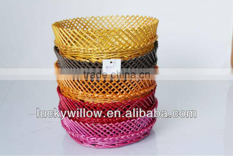 round wicker tray basket for food and vegetables