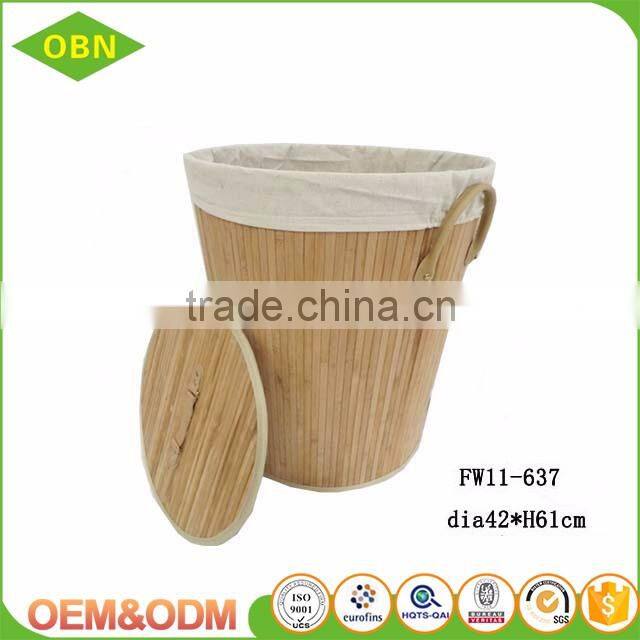 Large bamboo folding dirty cloth laundry basket