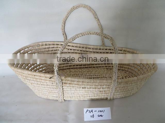 Hot sell handmade maize baby moses basket High Quality Baby Carry Basket
