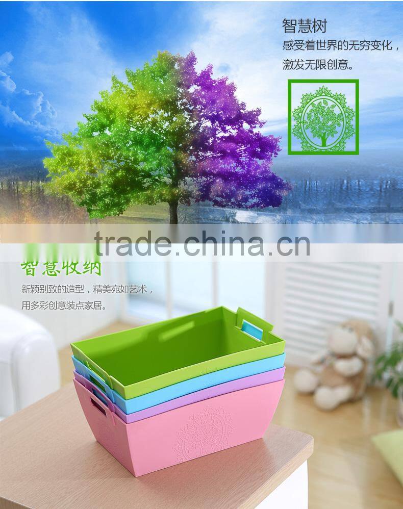 New PP plastic rectangular storage basket with handle