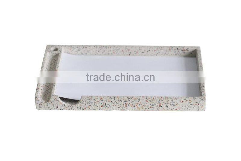 Concrete Office Desk Organizer Terrazzo Letter Tray