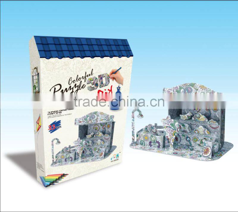 newly-developed 3D painting paper puzzle for kids LT8883B