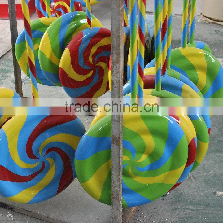 Outdoor fiberglass candy decoration