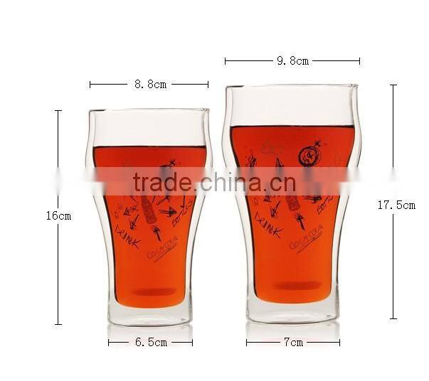 Promotion 6oz 180ml double wall glass cup