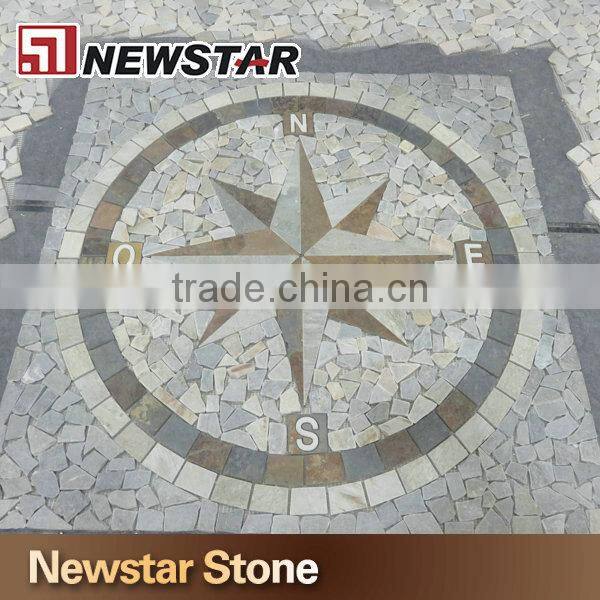 Slate garden mosaic tile floor