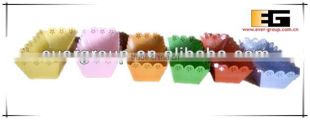 Galvanived zinc sqaure flower pots planter pots