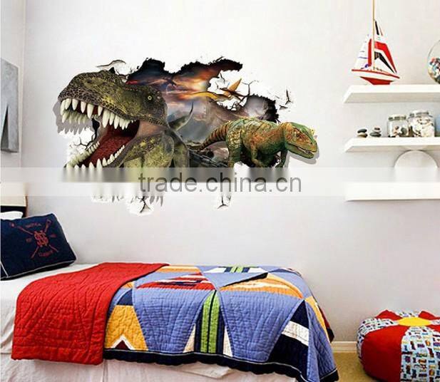 3D Real Dinosaur Drawing , Adhesive 3D Wall paper , Wall sticker