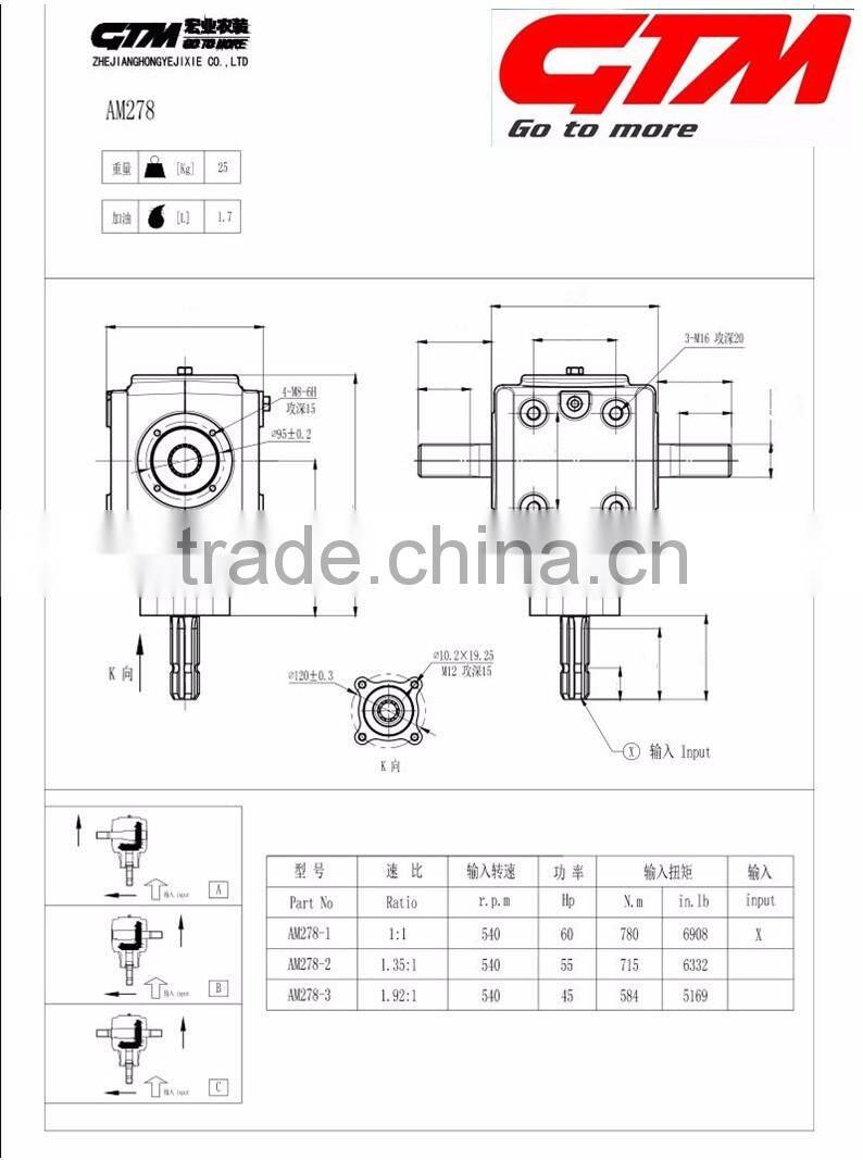 Top Selling 55HP agricultural rotavator gearbox