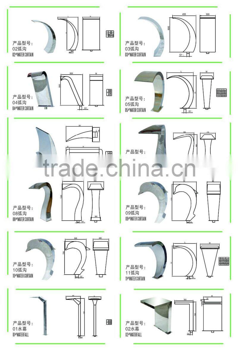 indoor or outdoor wall mounted waterfall features curtain wall fountains for indoor decoration