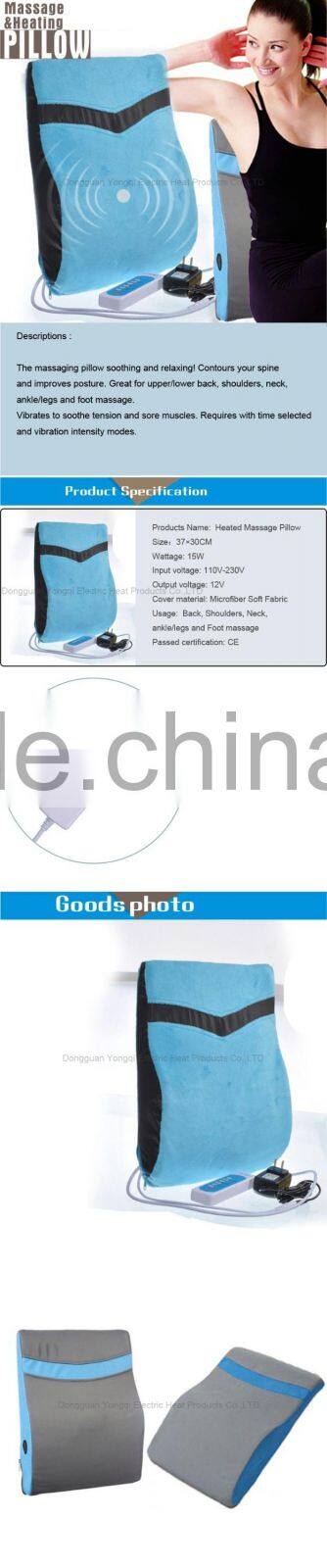 Vibrating Massage Heat Back Pad with multi temperature setting and timer