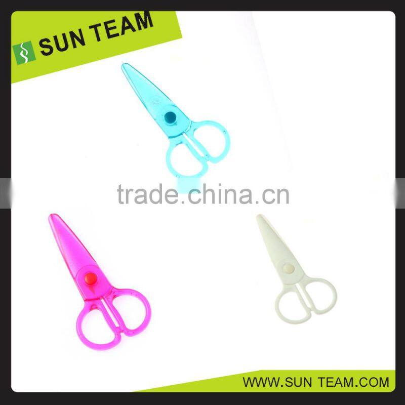 CS001 4-3/4" full plastic cut paper kids safe scissors