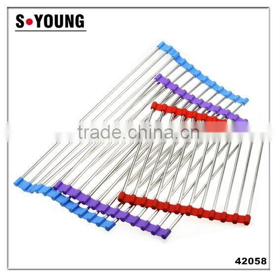 42057 foldable over sink roll-up dish drying rack