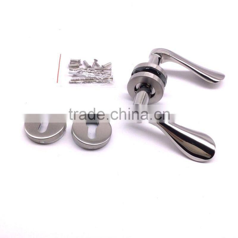 2017 pop European security stainless steel glass panel hotel keyless door handle lock