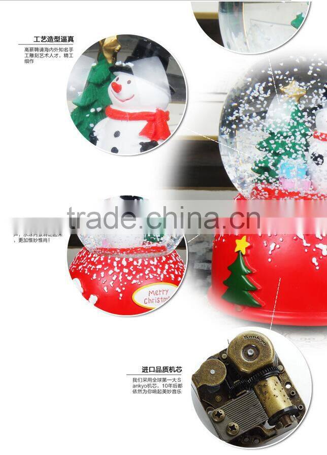 Hot Sale Snowflake christmas snow globe musical christmas snow globe