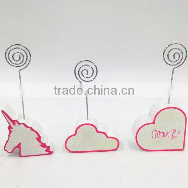 Wood and iron decoration name card holder