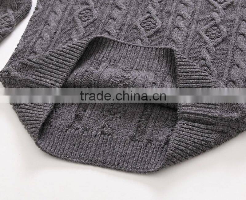 new arrival pure color cable crew neck knit sweater , pullover sweater