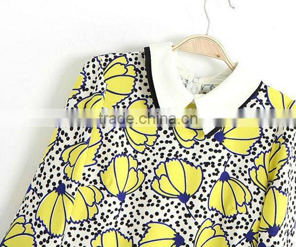 HD-D106 2014 hot design elegant women new arrival floral dress/casual ladies dress
