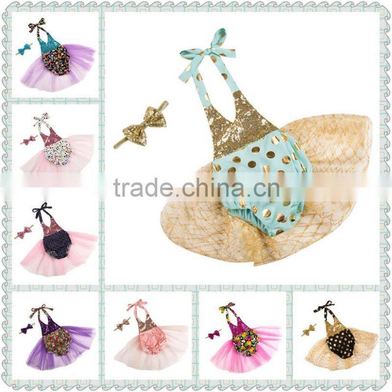 spring and autumn children dress wholesale sequin pettiskirts set