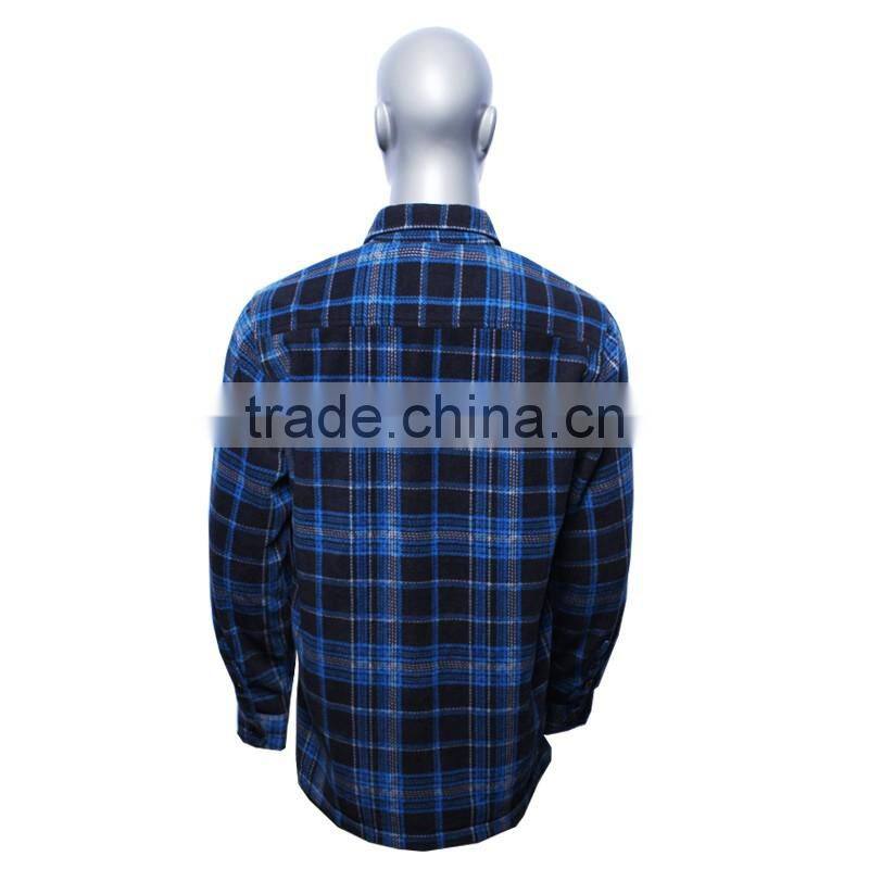 2016 hot sale oem service menprinting plaids long style polar fleece jacket